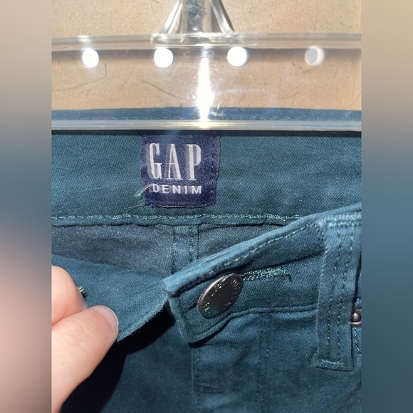 Gap‎ green denim jeans size 0 25” Regular True Skinny - Picture 5 of 8